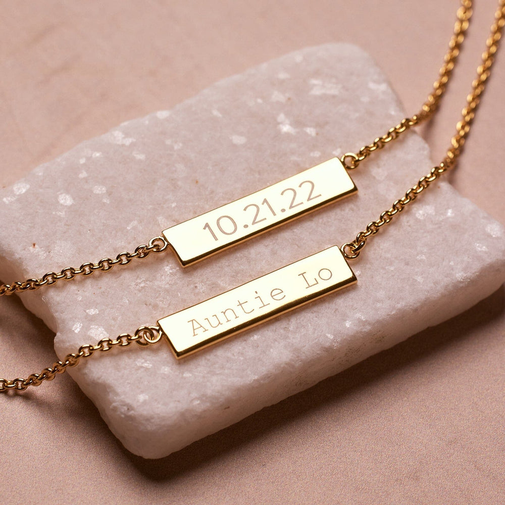 DemiFine Engravable Bar Necklace