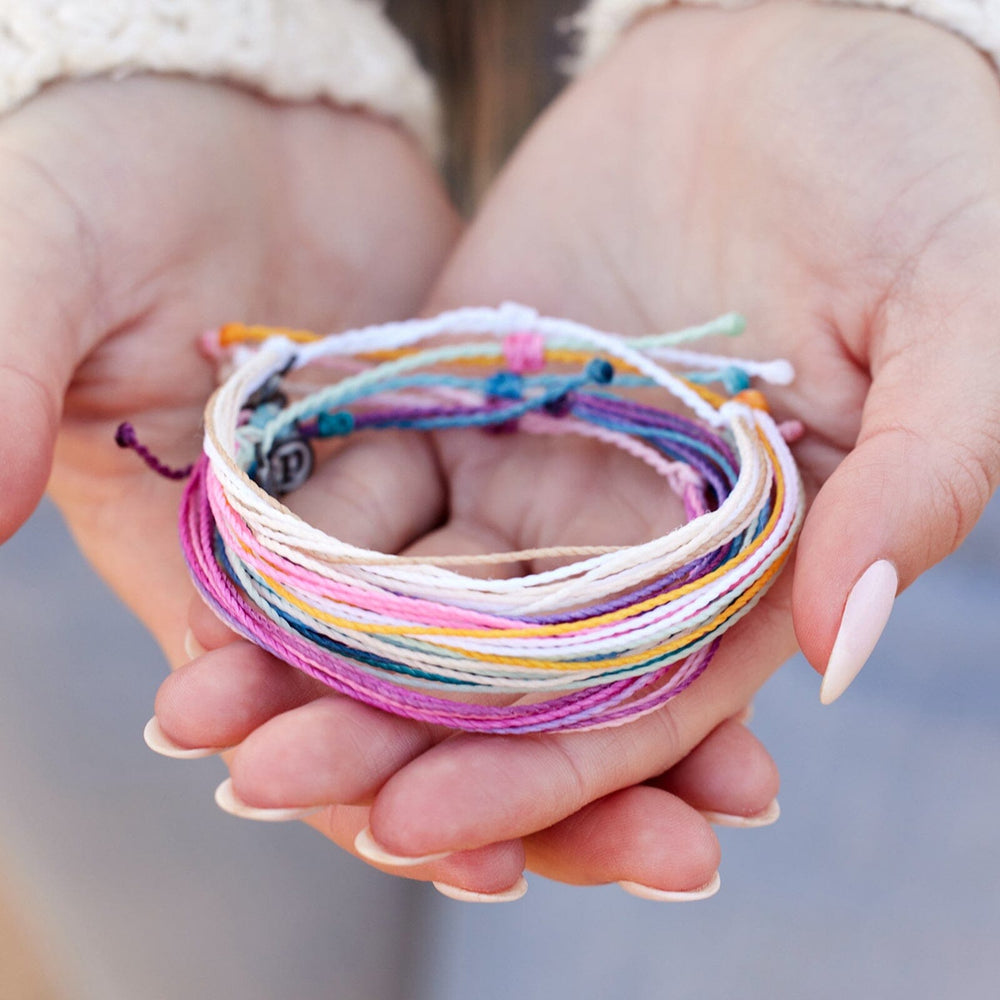 Friendship Bracelet Set Orange, Yellow, Blue & White 