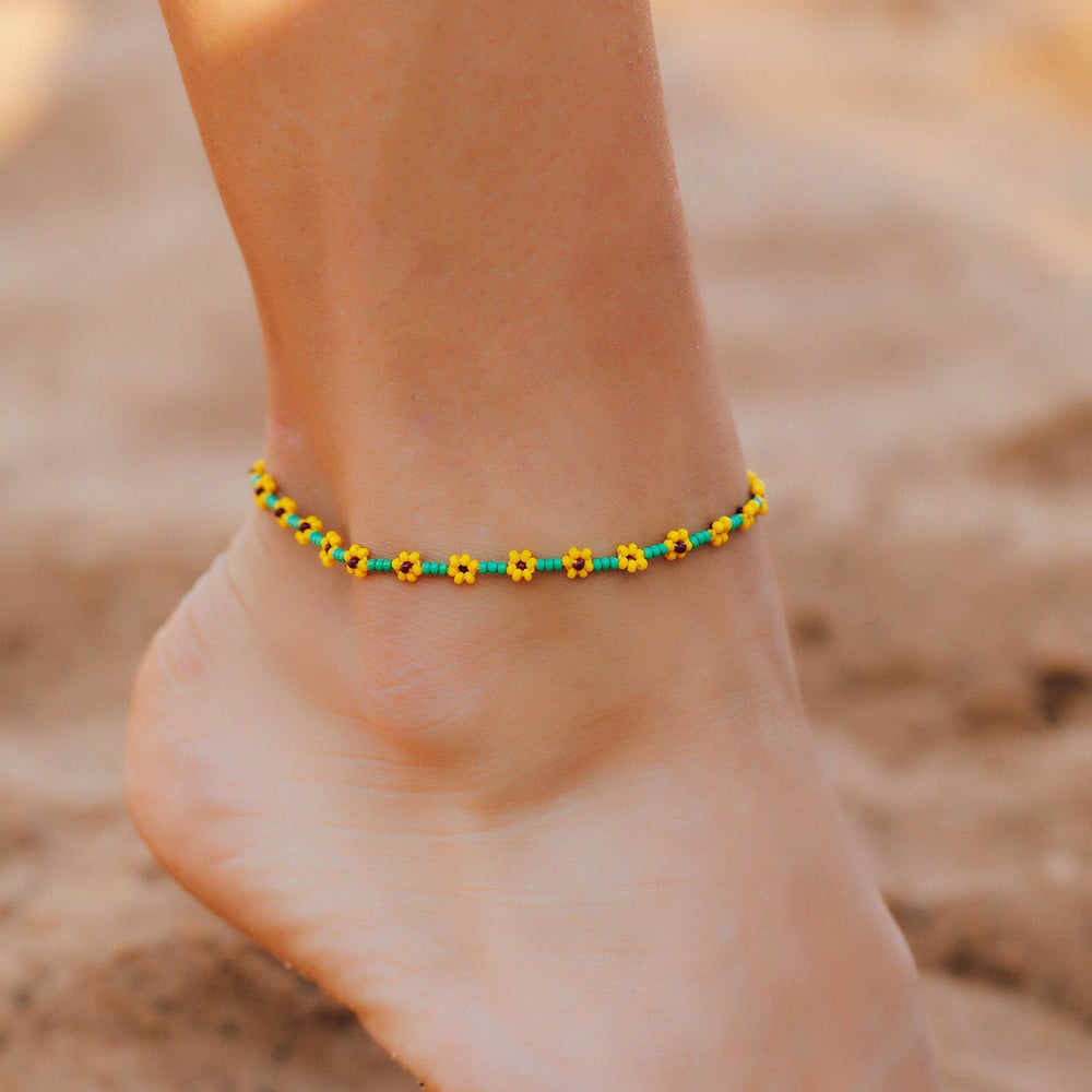 Sunflower Seed Bead Anklet 2