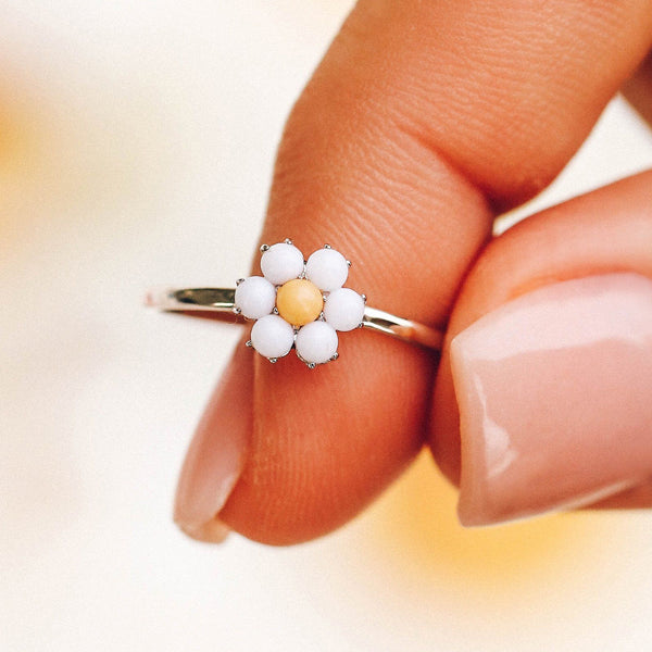 Gemstone Daisy Ring