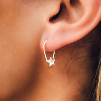 Star Safety Pin Earrings Gallery Thumbnail