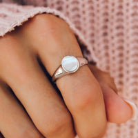 Mother of Pearl Signet Ring Gallery Thumbnail