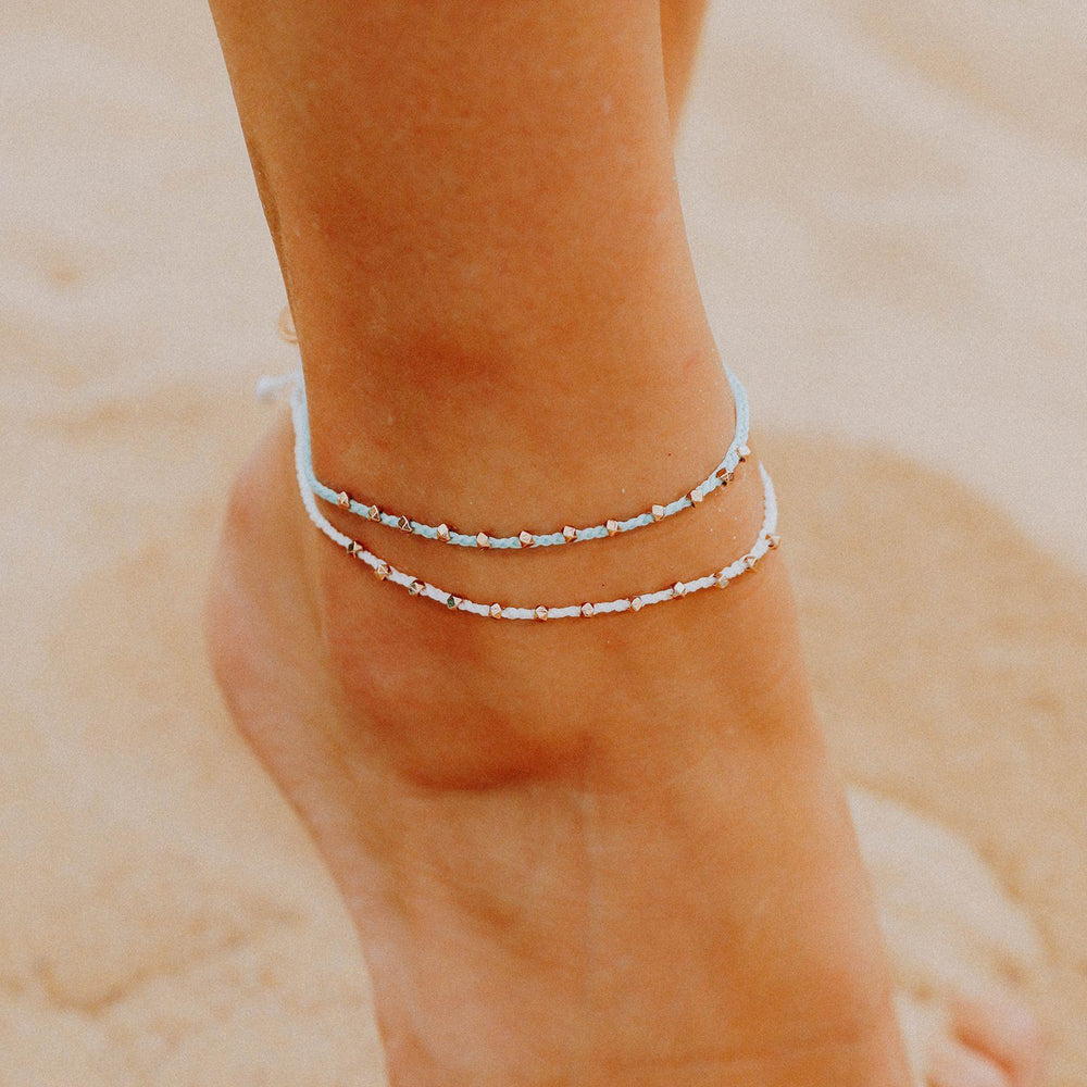 Rose Gold Stitched Beaded Anklet 2