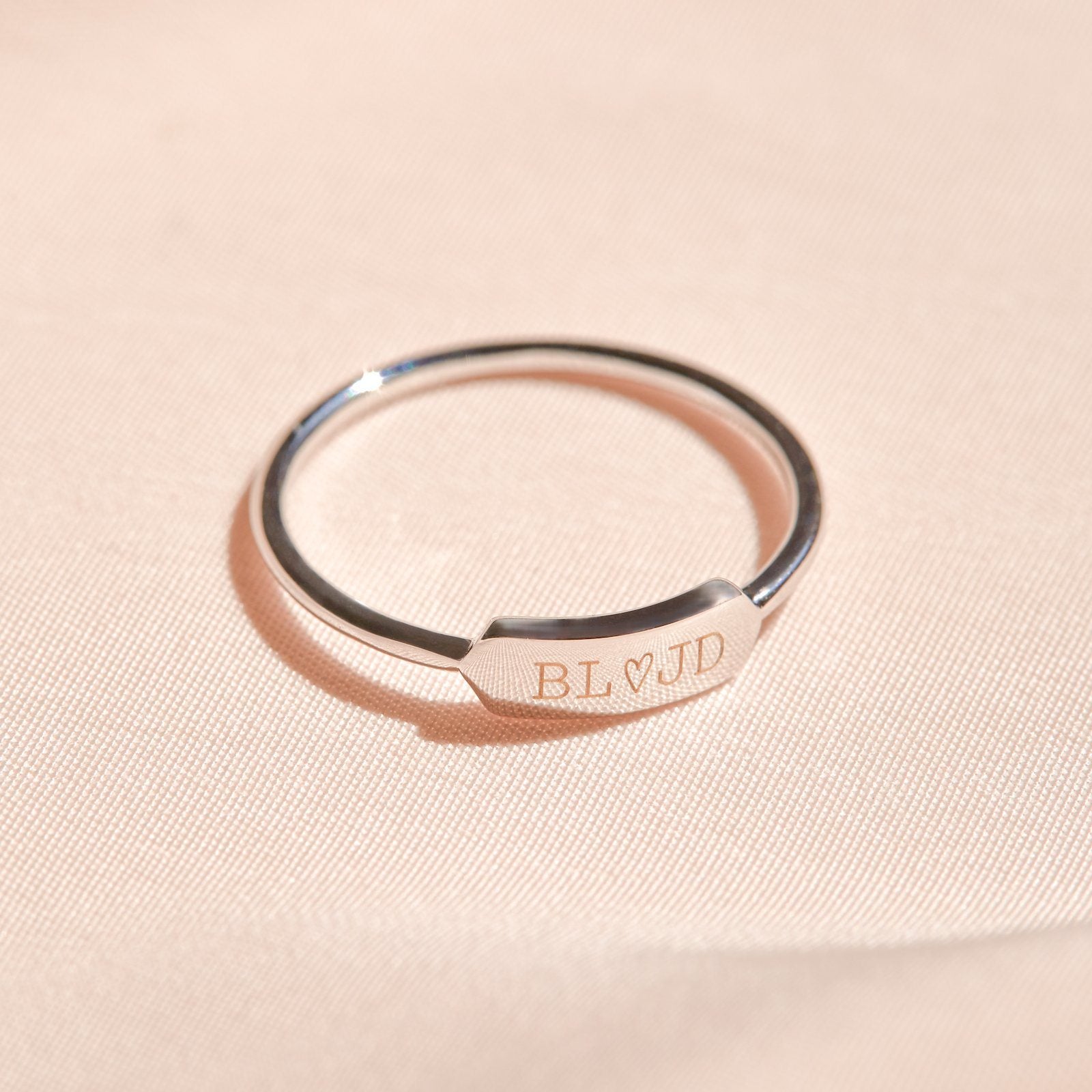Buy Dainty Bar Ring Stacking Name Ring in Sterling Silver Custom Ring  Skinny Ring Mom Gift Cat Lover Gift Pet Memorial Ring RM27F31 Online in  India - Etsy