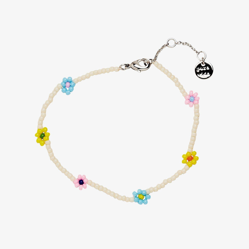 Flower beaded bracelet, diy how to make flowers bracelet with