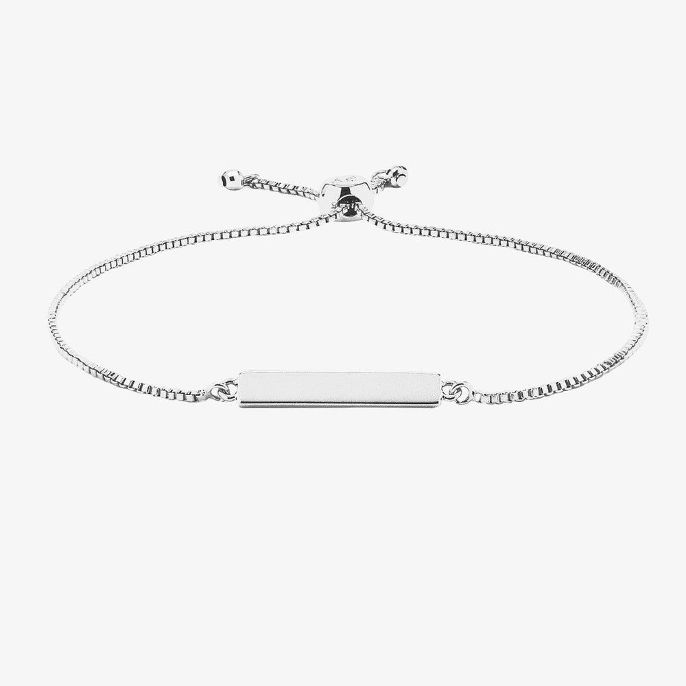 PVC Engraved Silver Bar Chain Bracelet. – BE ALL IN. Apparel