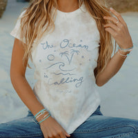 The Ocean is Calling Fitted Tee