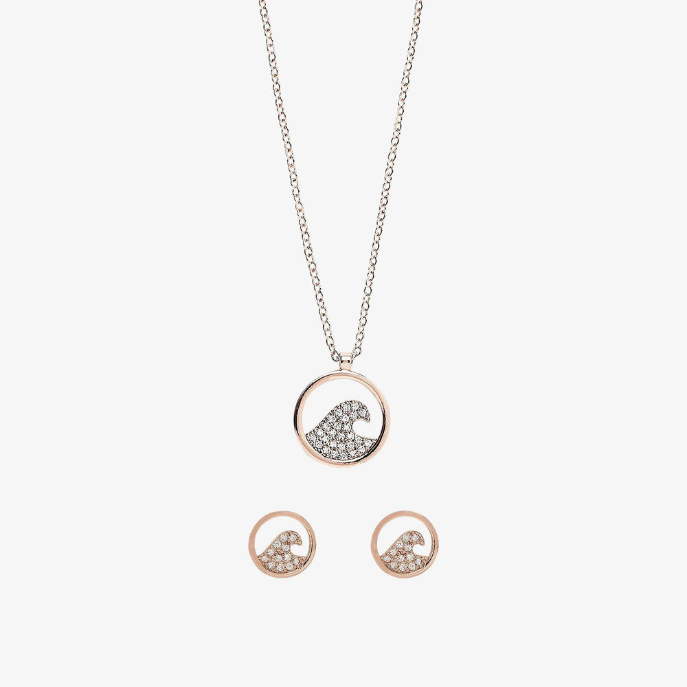 Pave Wave Necklace & Earring Set 1