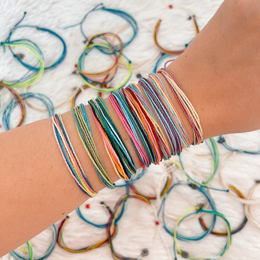Custom Waterproof Wax String Bracelets | Pura Vida Inspired Bracelets | Multicolored 