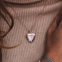 Stone Heart Locket Necklace