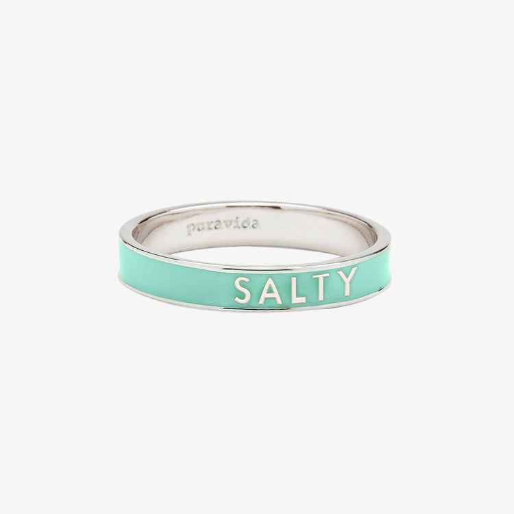 Salty Enamel Word Ring