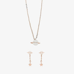 Saturn Necklace & Earring Set
