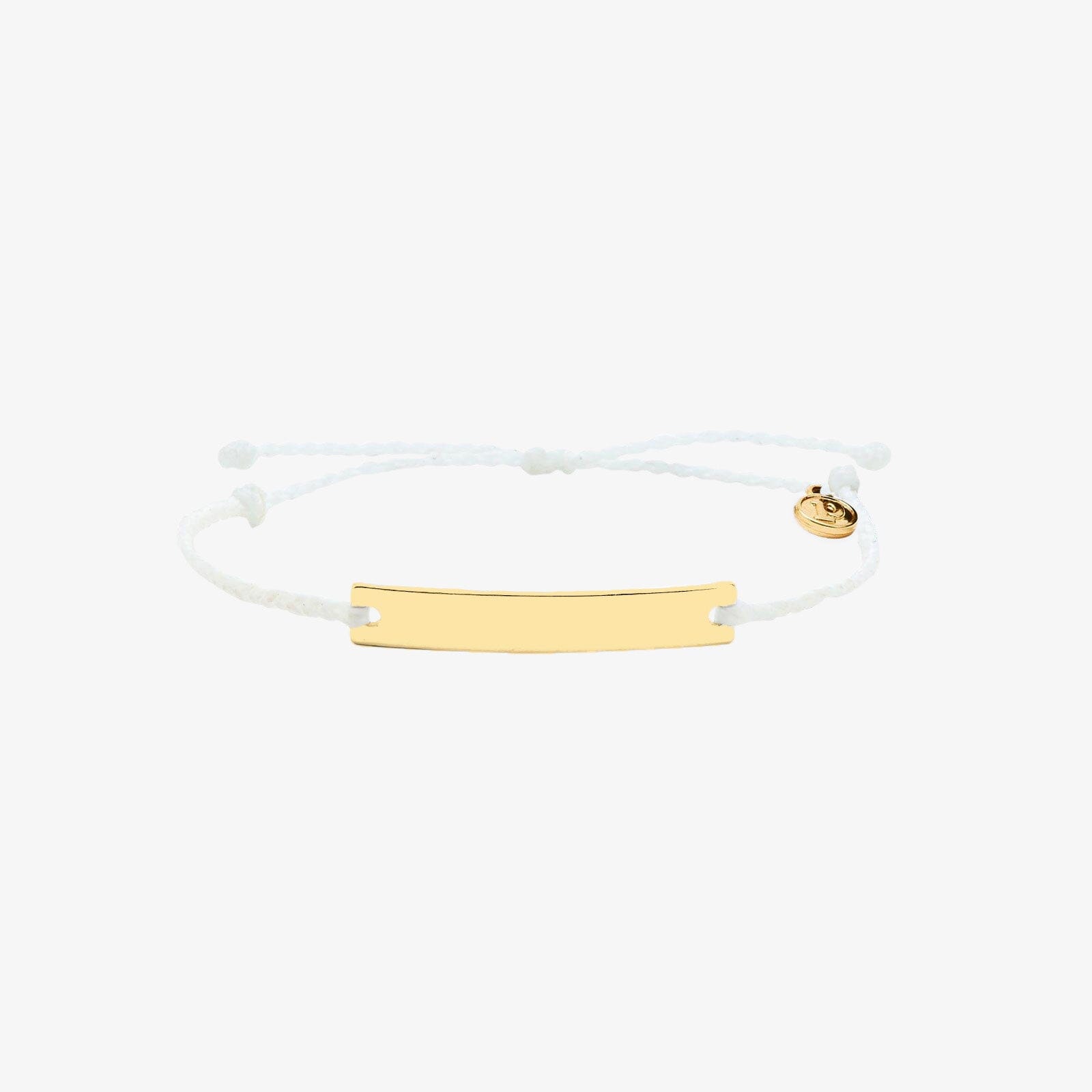 Engravable Bar Bracelet - Gold / White