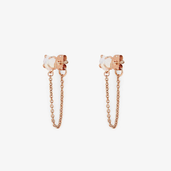 Raw Gem Chain Wrap Earrings