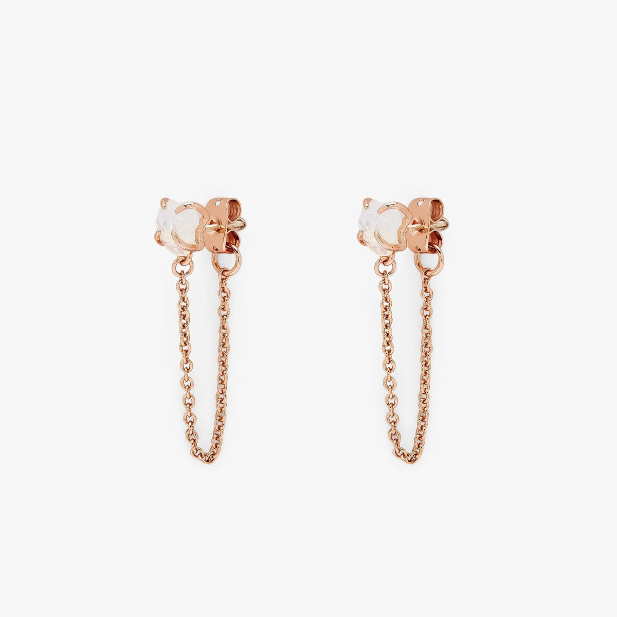 Raw Gem Chain Wrap Earrings