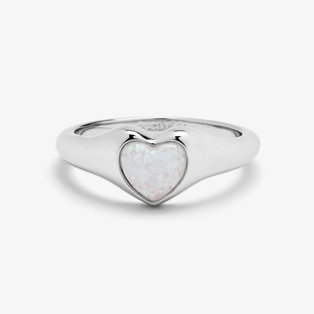 Stone Heart Signet Ring
